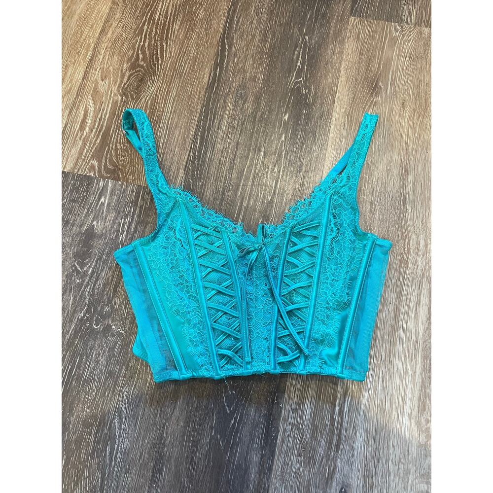turquoise victorias secret bustier